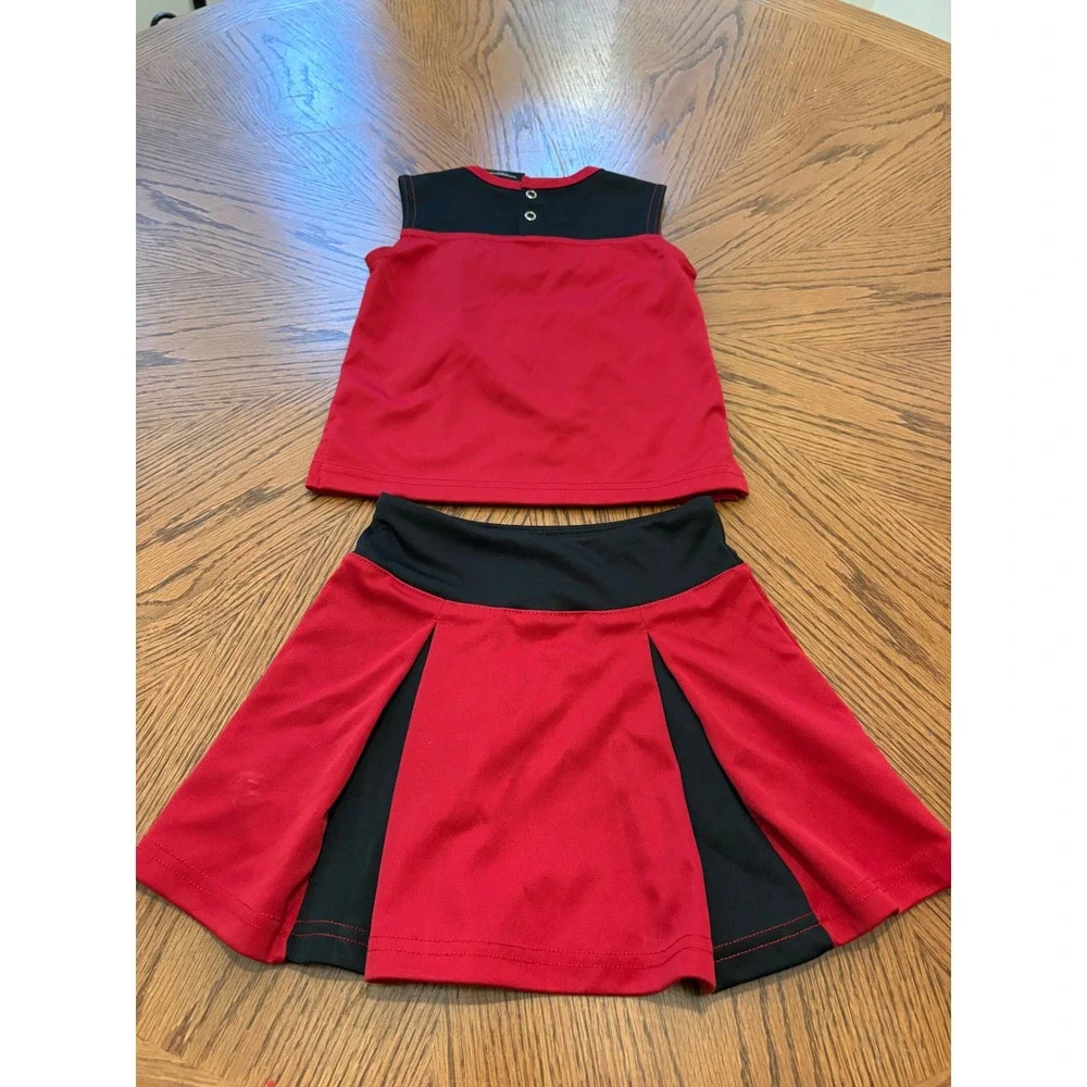 NFL Team Apparel Kids Atlanta Falcons Cheerleader Outfit Set Red Black 4T